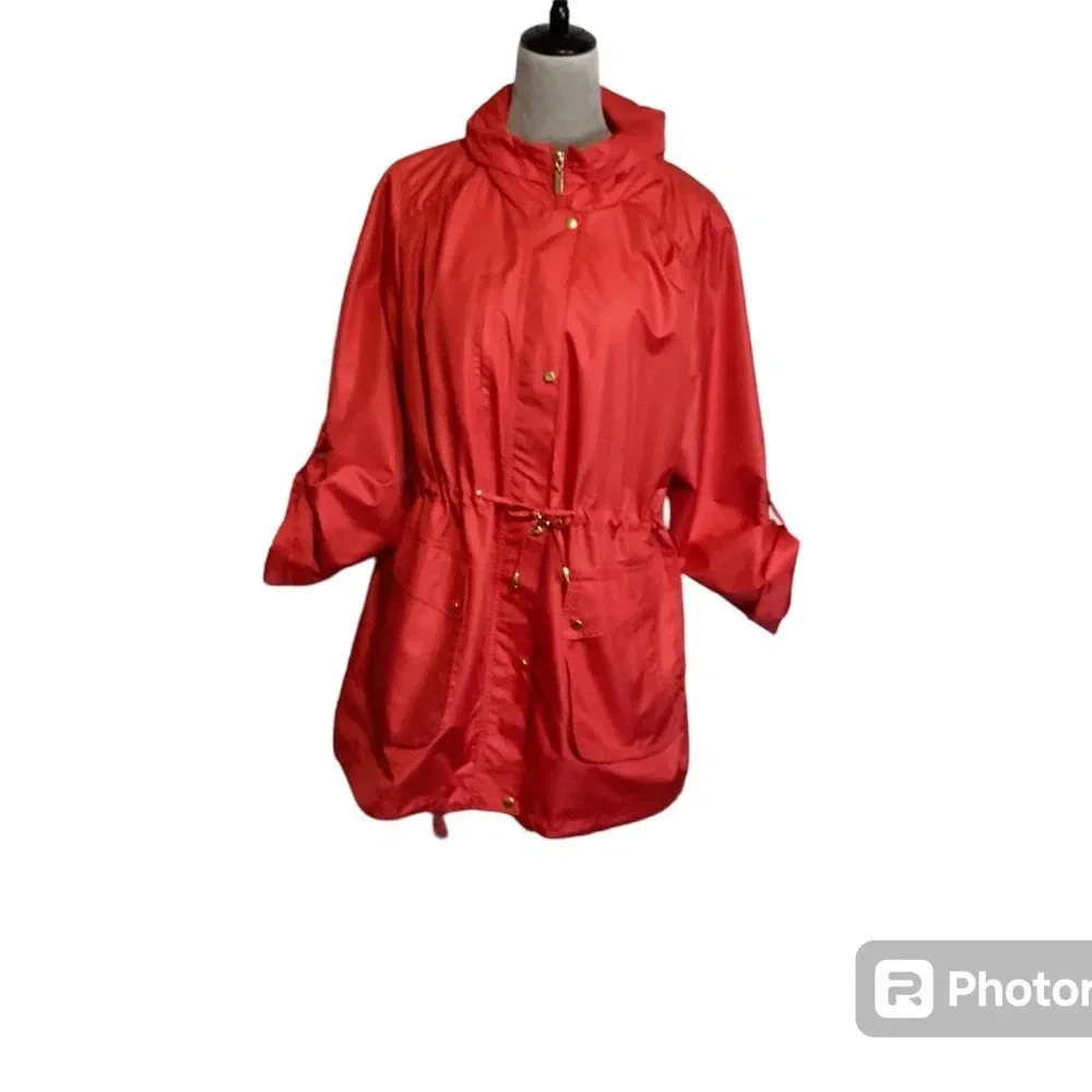 Centigrade outerwear SZ L red windbreaker hooded classic lightweight #509 - Picture 2 of 9
